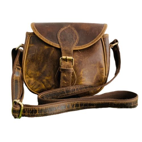 IndiFash - 7*9 inch buffalo Leather Sling Bag For Girls and Boys | 100% Genuine Leather