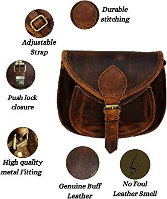 IndiFash - 7*9 inch buffalo Leather Sling Bag For Girls and Boys | 100% Genuine Leather thumbnail 3