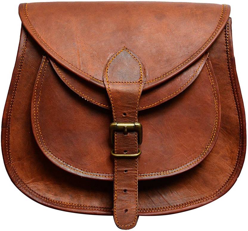 IndiFash - Handcrafted Unique Sling Leather Bag for Women | 100% Genuine Leather