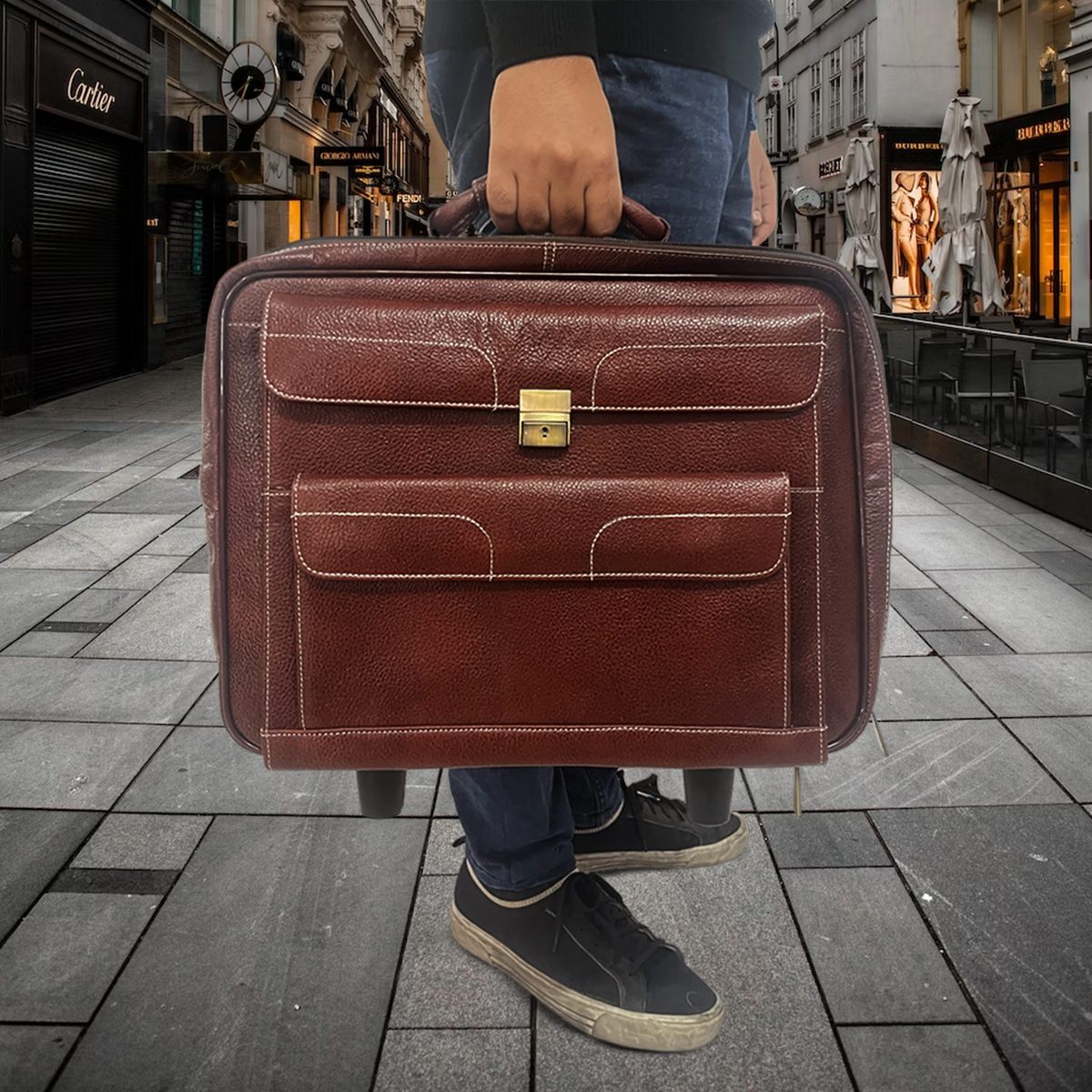 Trolley Laptop Strolley Bag (Brown) thumbnail 2