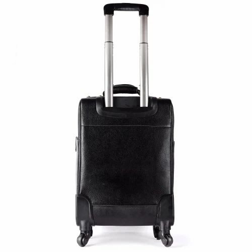 Leather Laguage Trolly Bag (Black) thumbnail 3