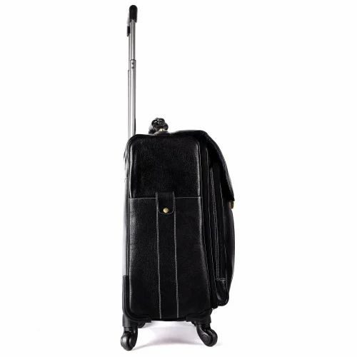 Leather Laguage Trolly Bag (Black) thumbnail 8