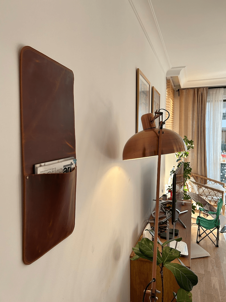 Leather Wall Storage Organizer