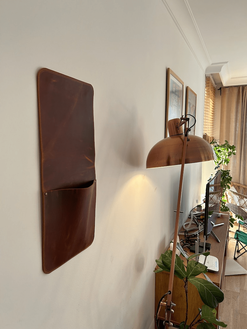 Leather Wall Storage Organizer thumbnail 2