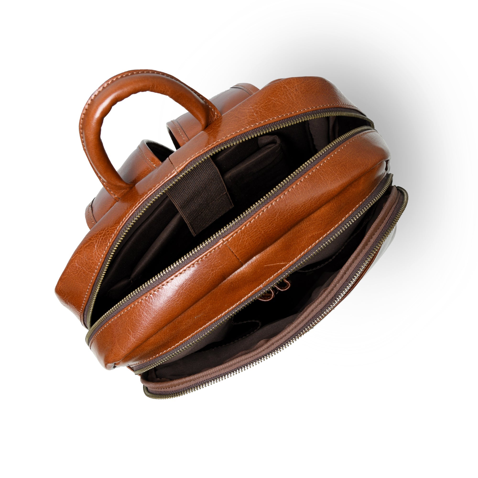 Luxury Italian Leather Backpack, Tan thumbnail 5