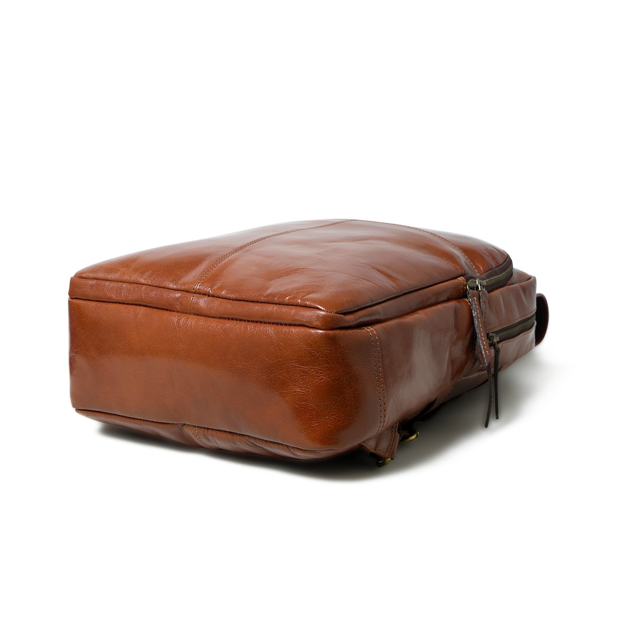 Luxury Italian Leather Backpack, Tan thumbnail 7