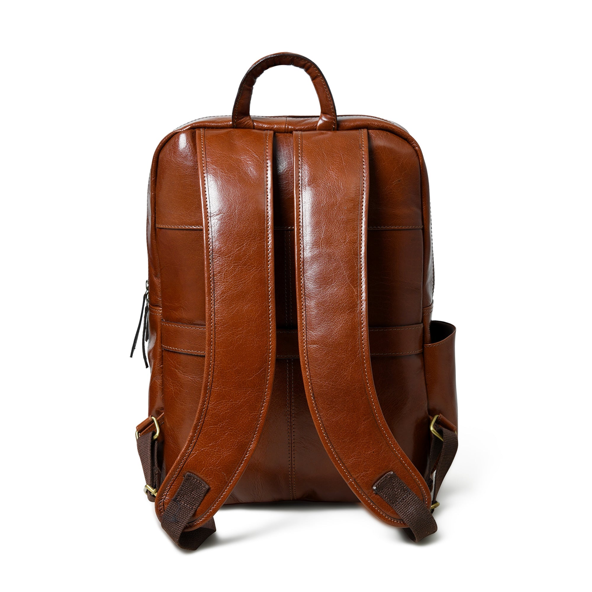 Luxury Italian Leather Backpack, Tan thumbnail 9