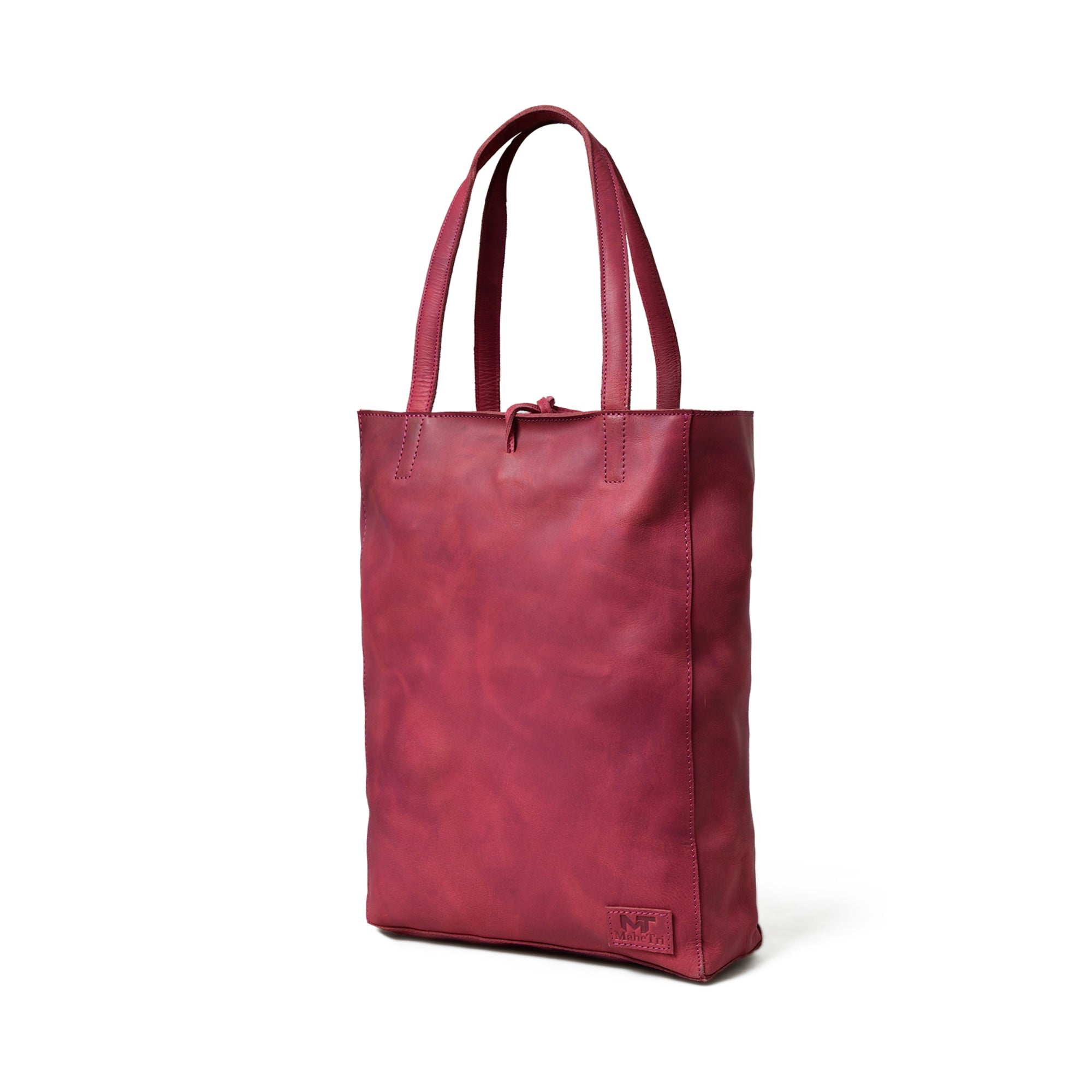 Maroon Leather Tote Bag thumbnail 3