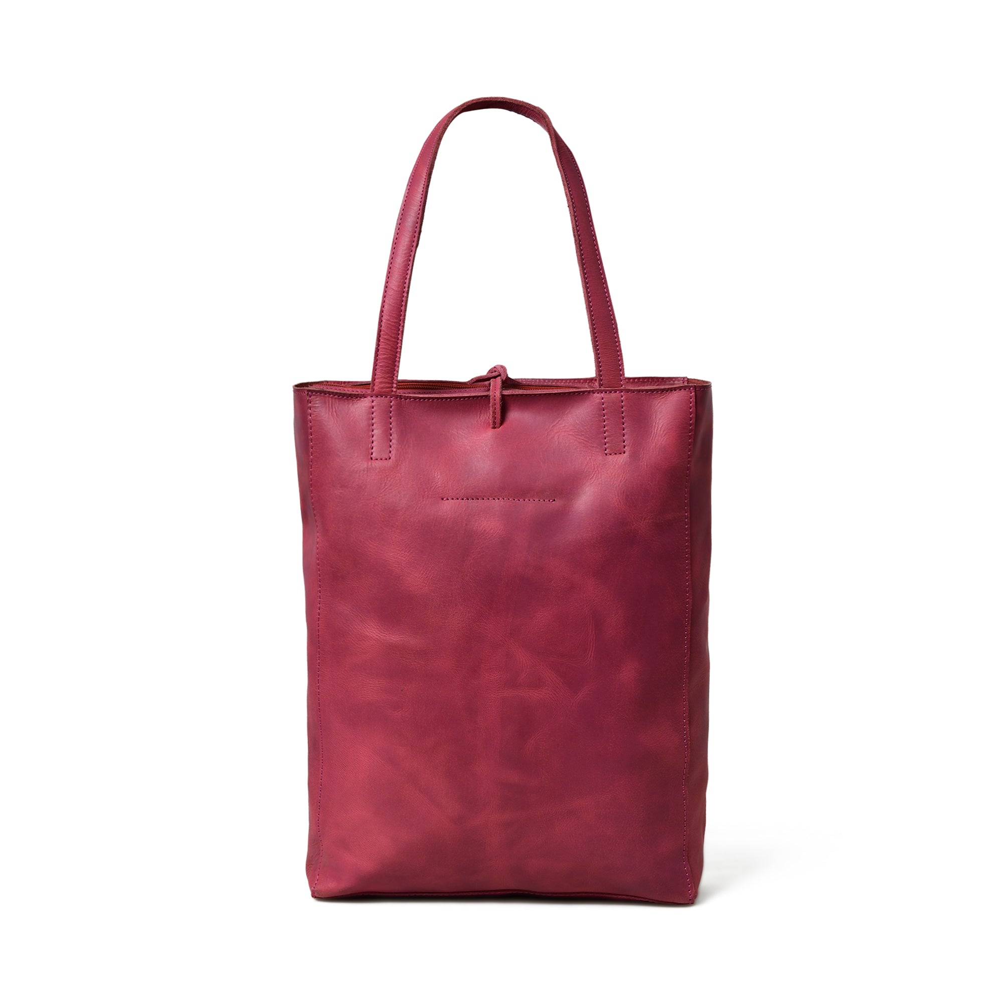 Maroon Leather Tote Bag thumbnail 5