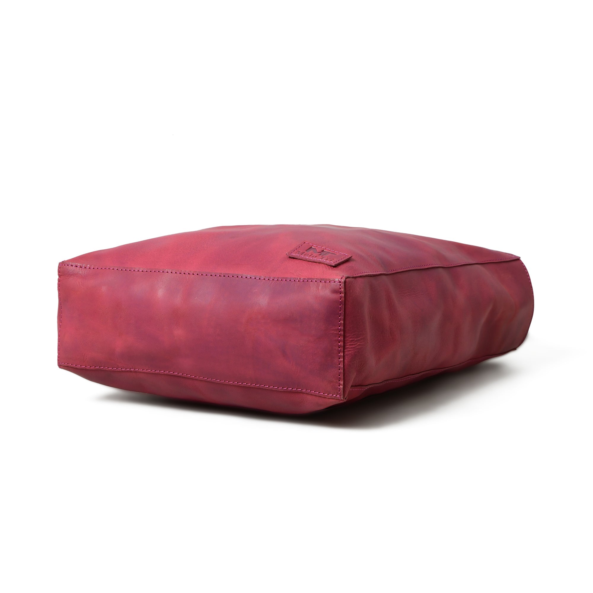 Maroon Leather Tote Bag thumbnail 6
