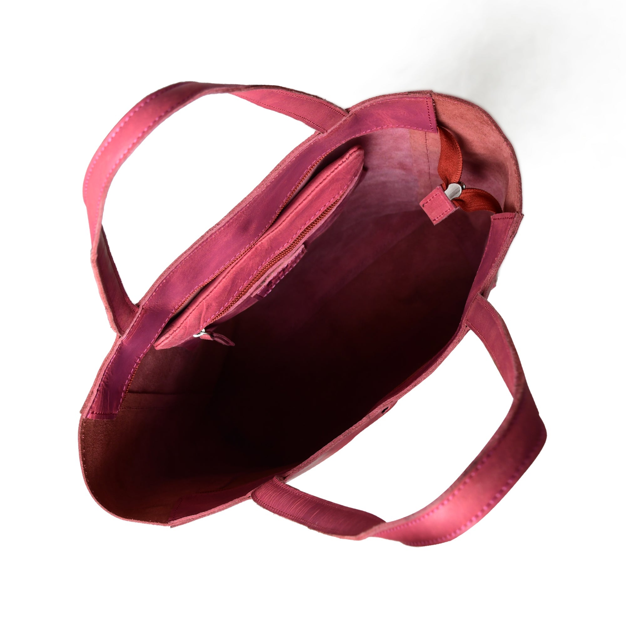 Maroon Leather Tote Bag thumbnail 9