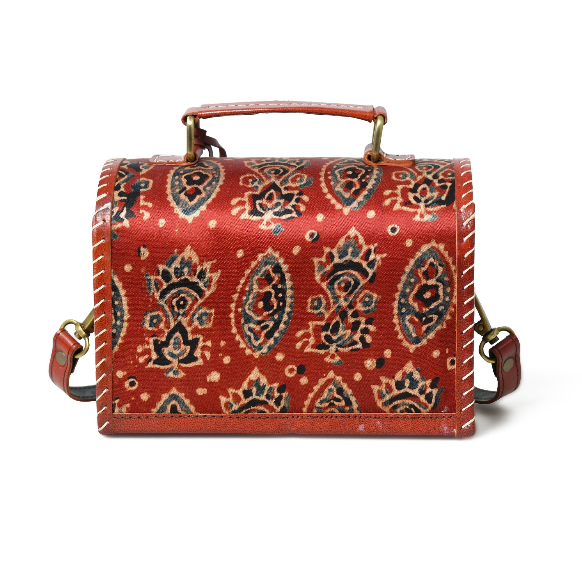 Maroon Mystique Ajrakh Satchel Purse thumbnail 7