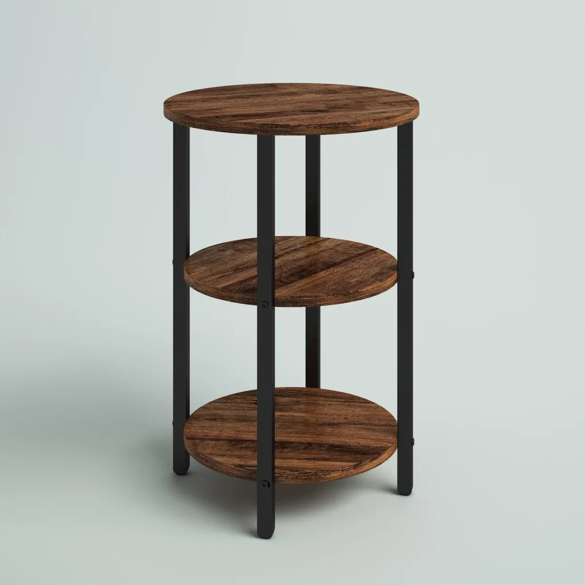 Mauch Round End Table with 3-Tier Storage Shelves thumbnail 2