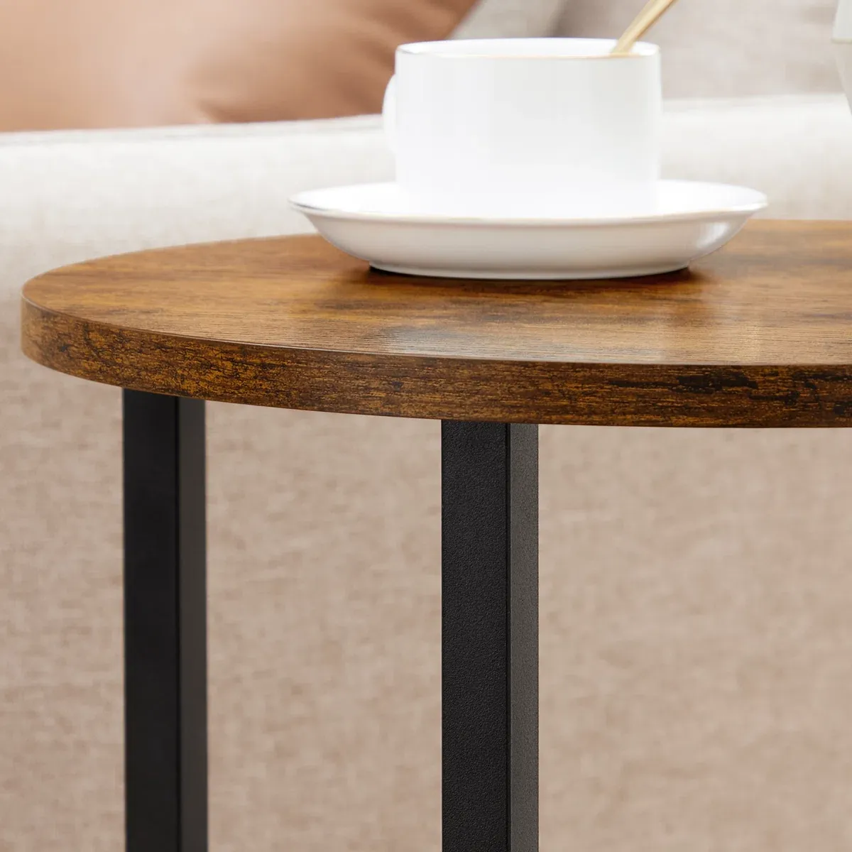 Mauch Round End Table with 3-Tier Storage Shelves thumbnail 4