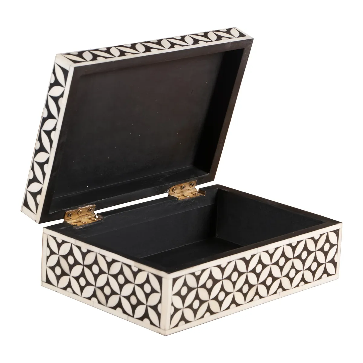 Bone Inlay Box - Medium Black Geometric thumbnail 2