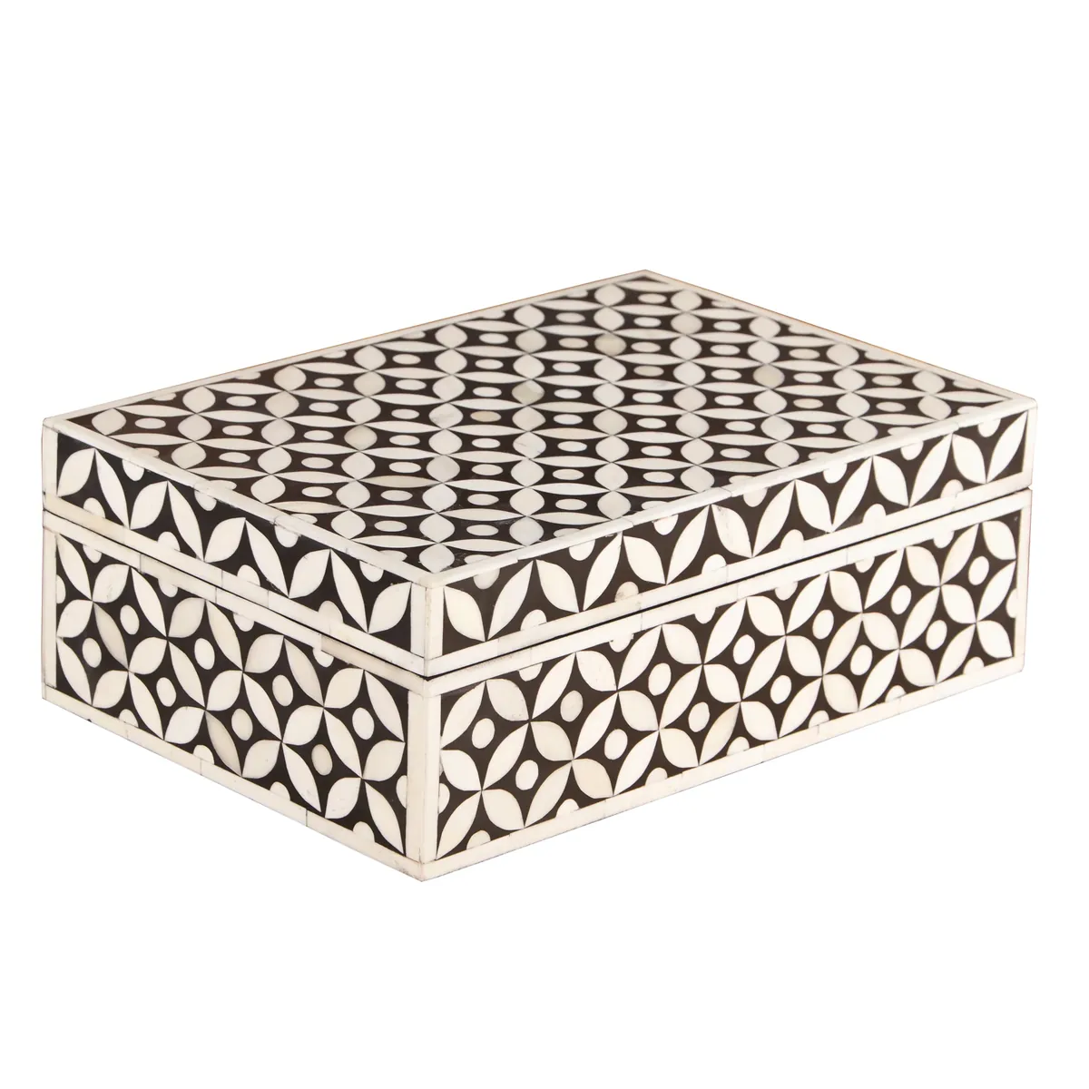 Bone Inlay Box - Medium Black Geometric thumbnail 4