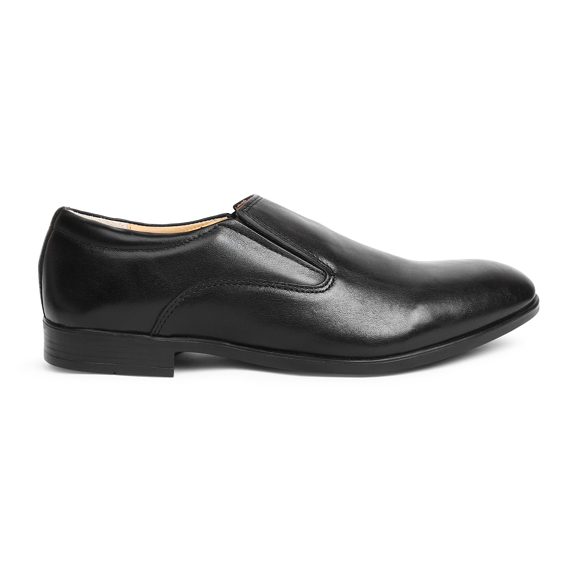 Mens Black Leather Slip-On thumbnail 5