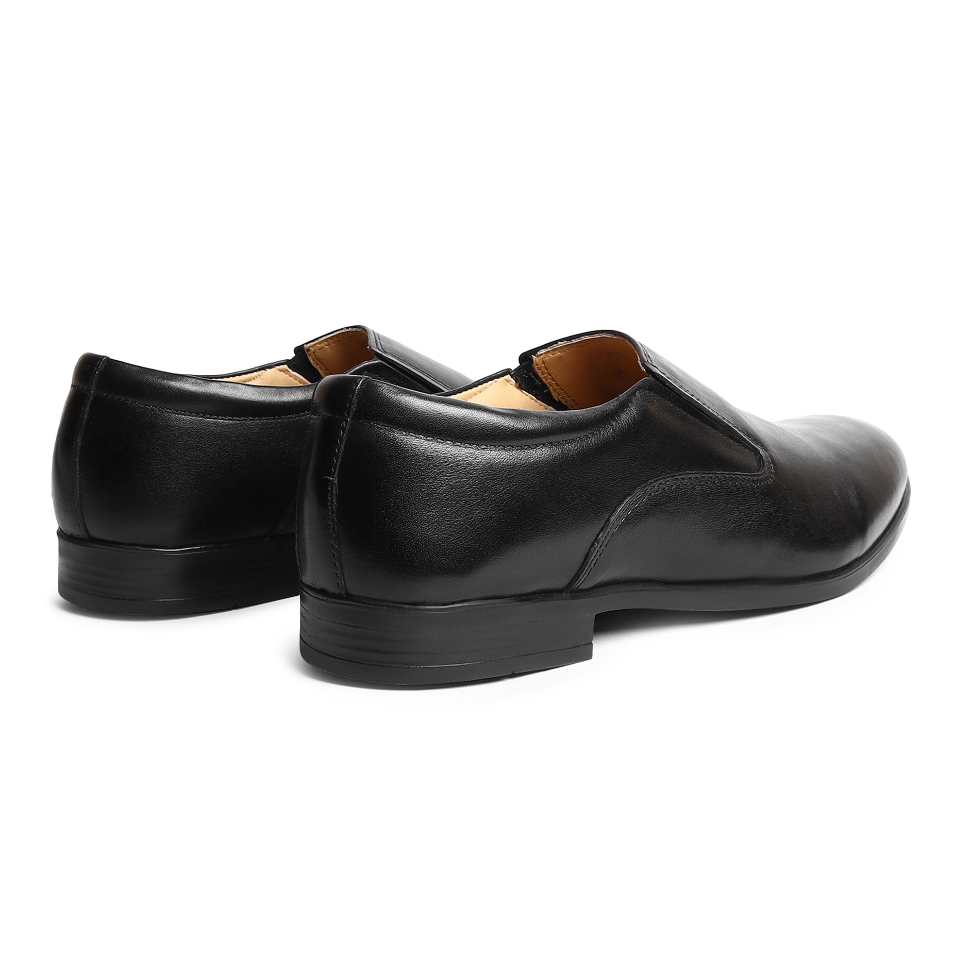 Mens Black Leather Slip-On thumbnail 6