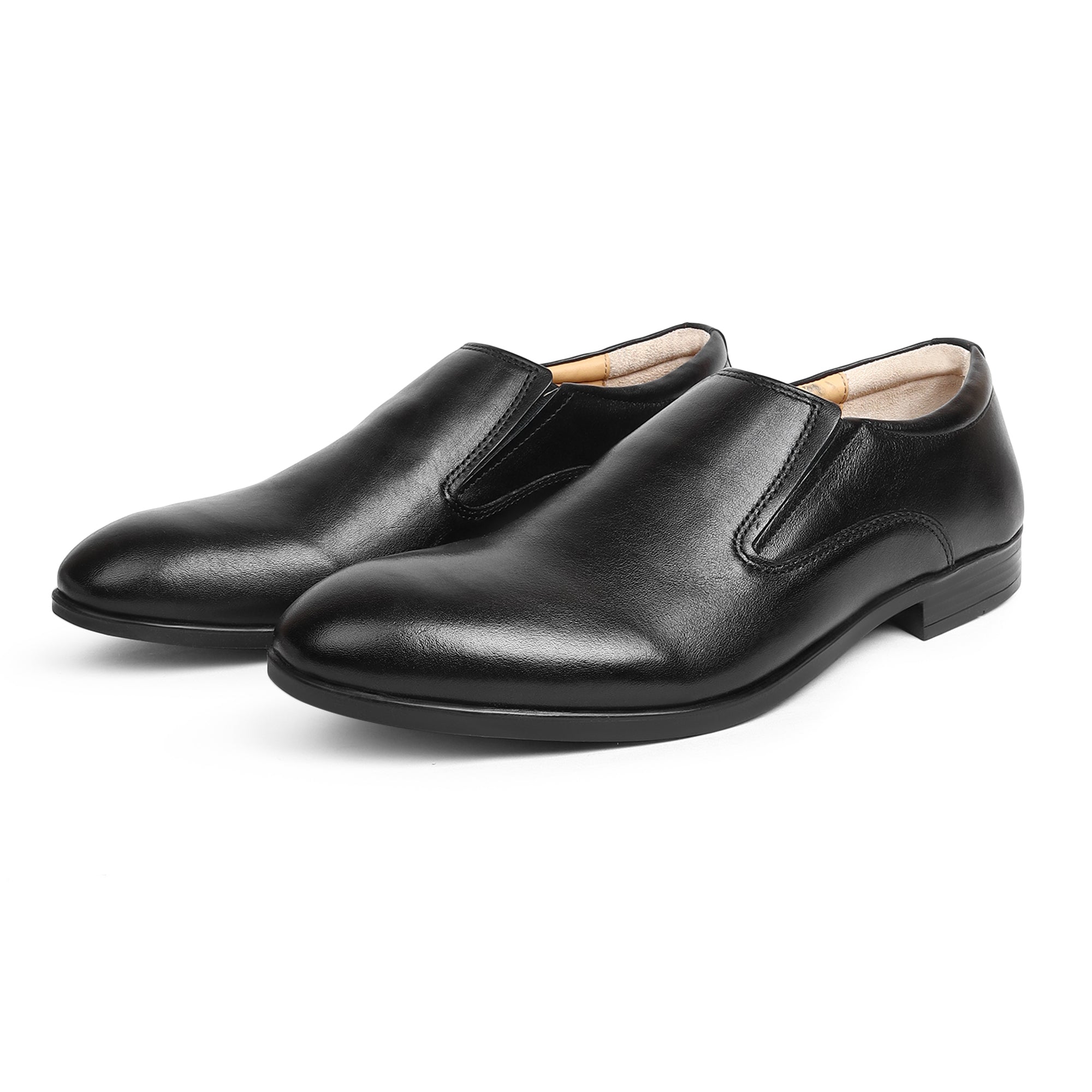 Mens Black Leather Slip-On thumbnail 9