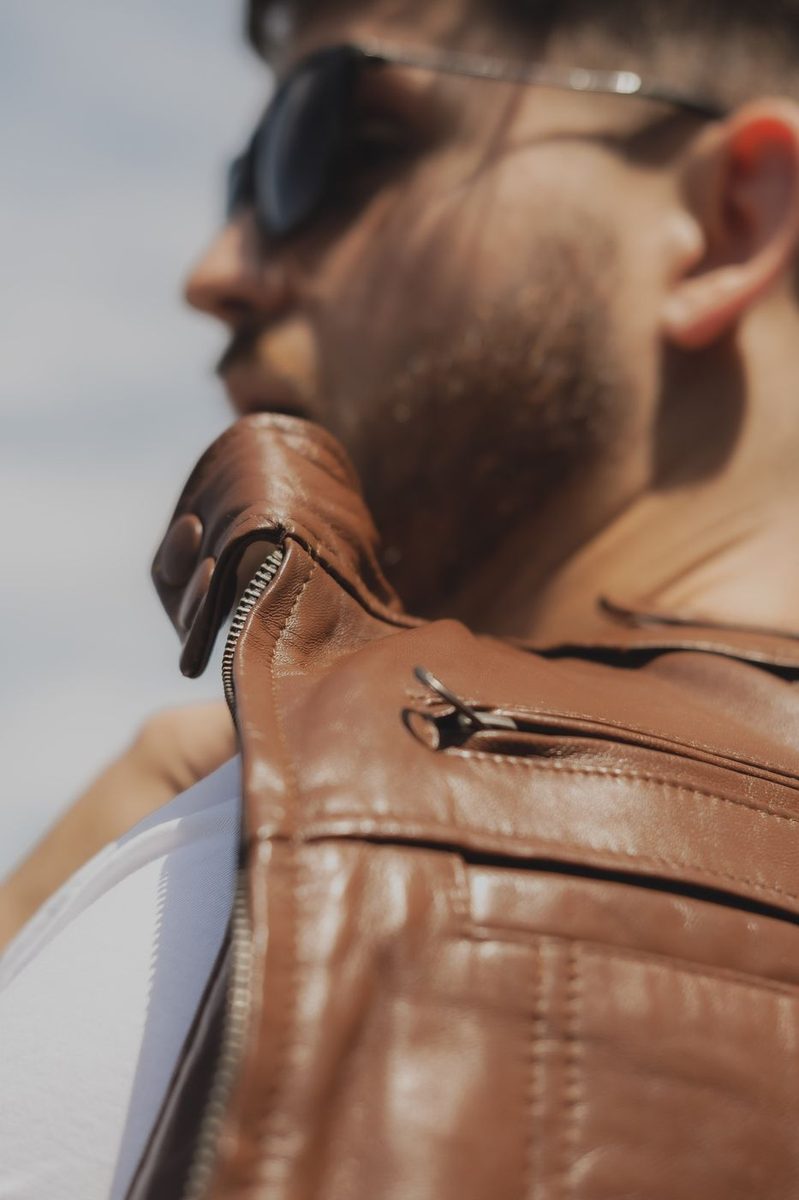 Men's Brown Leather Jacket thumbnail 5