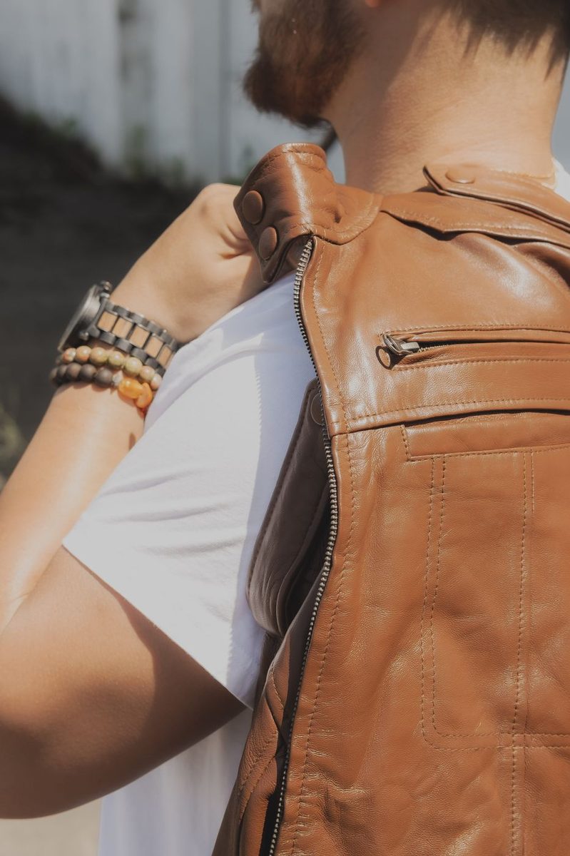 Men's Brown Leather Jacket thumbnail 6