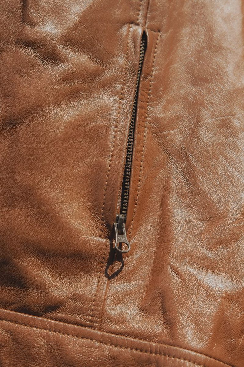 Men's Brown Leather Jacket thumbnail 7