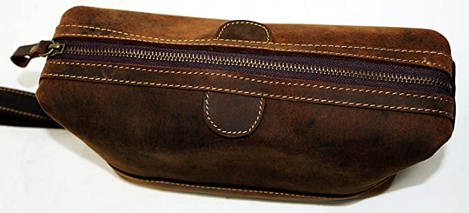 Men’s Buffalo Genuine Leather Toiletry Bag Dopp Kit Shaving Bags thumbnail 5