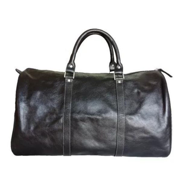 Leather Black Duffle Bag thumbnail 2