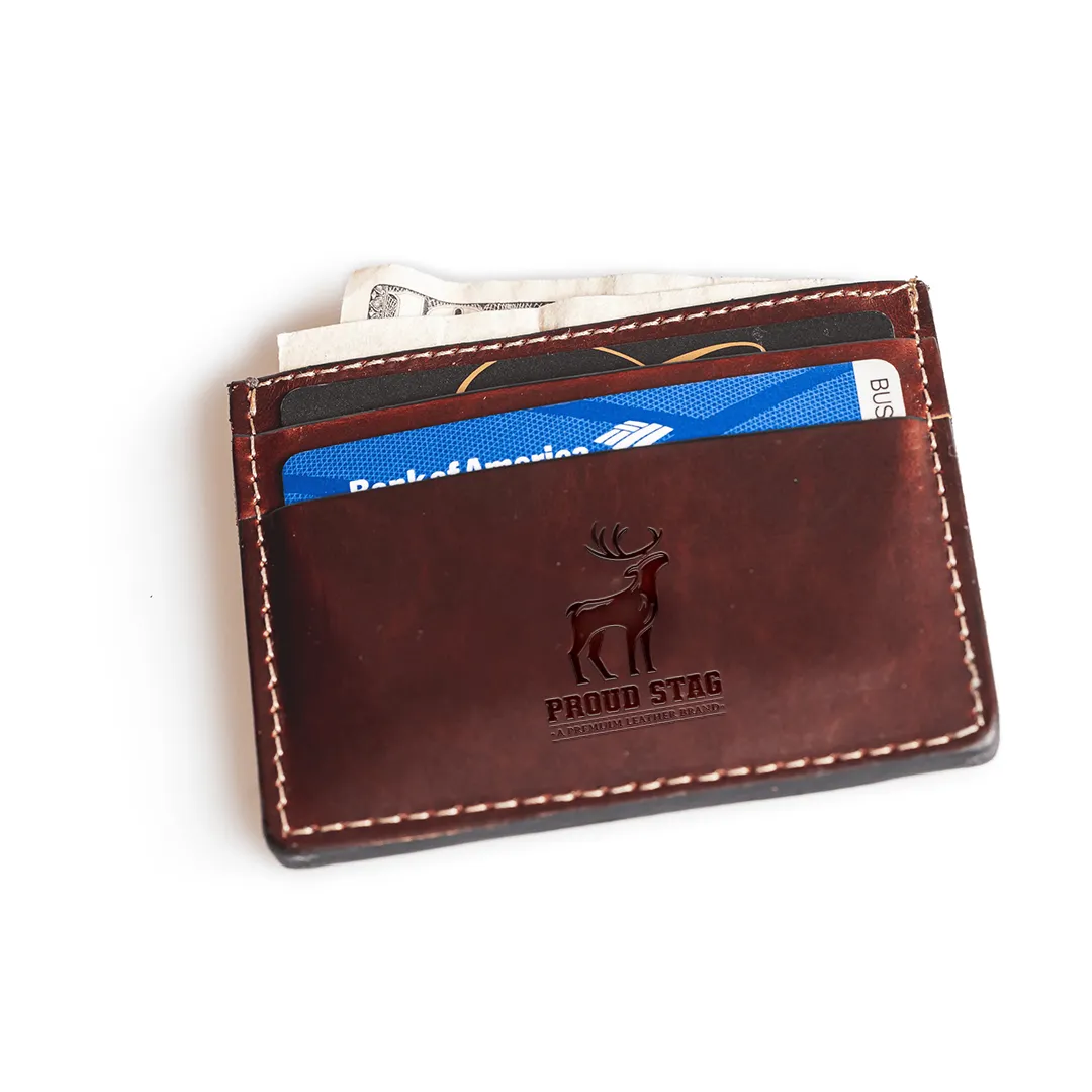 Mens Slim dark brown Wallet Leather