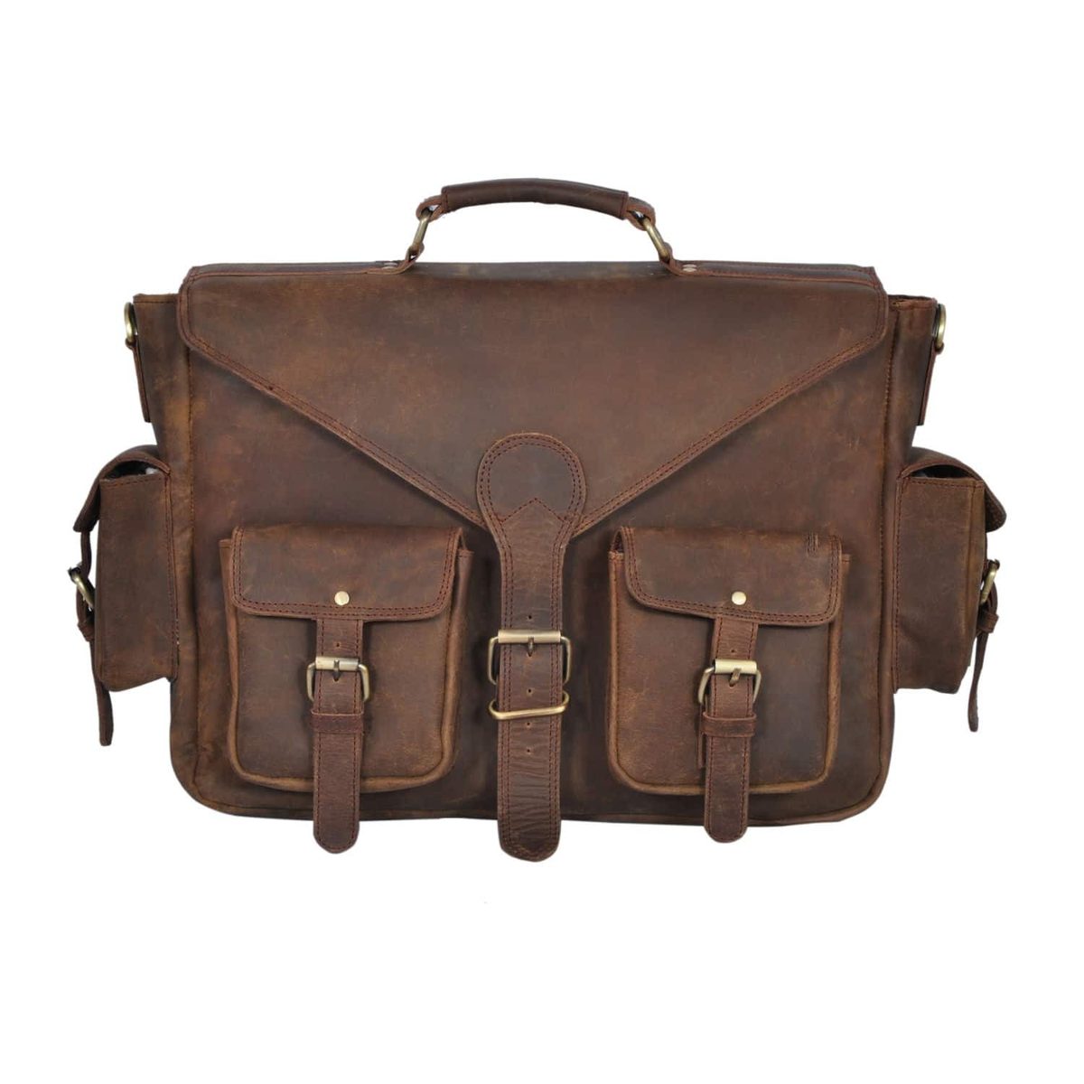 IndiFash - 11*15 Inch Handcrafted buffalo Leather Messenger Bag | 100% Genuine Leather