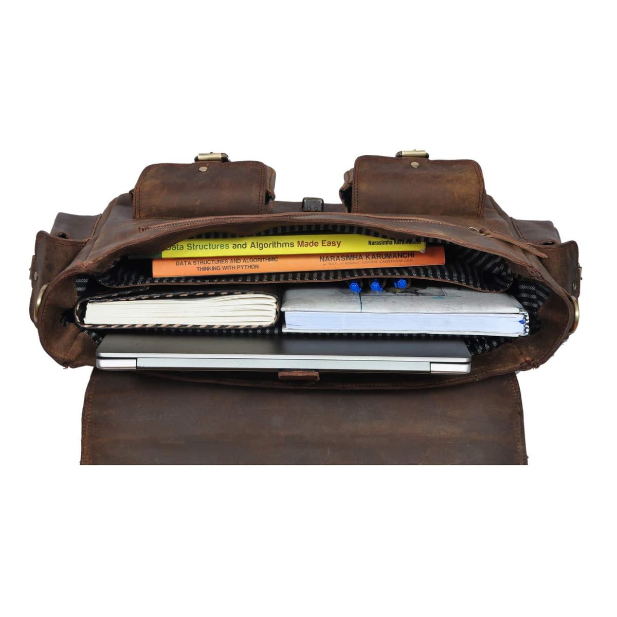 IndiFash - 11*15 Inch Handcrafted buffalo Leather Messenger Bag | 100% Genuine Leather thumbnail 2