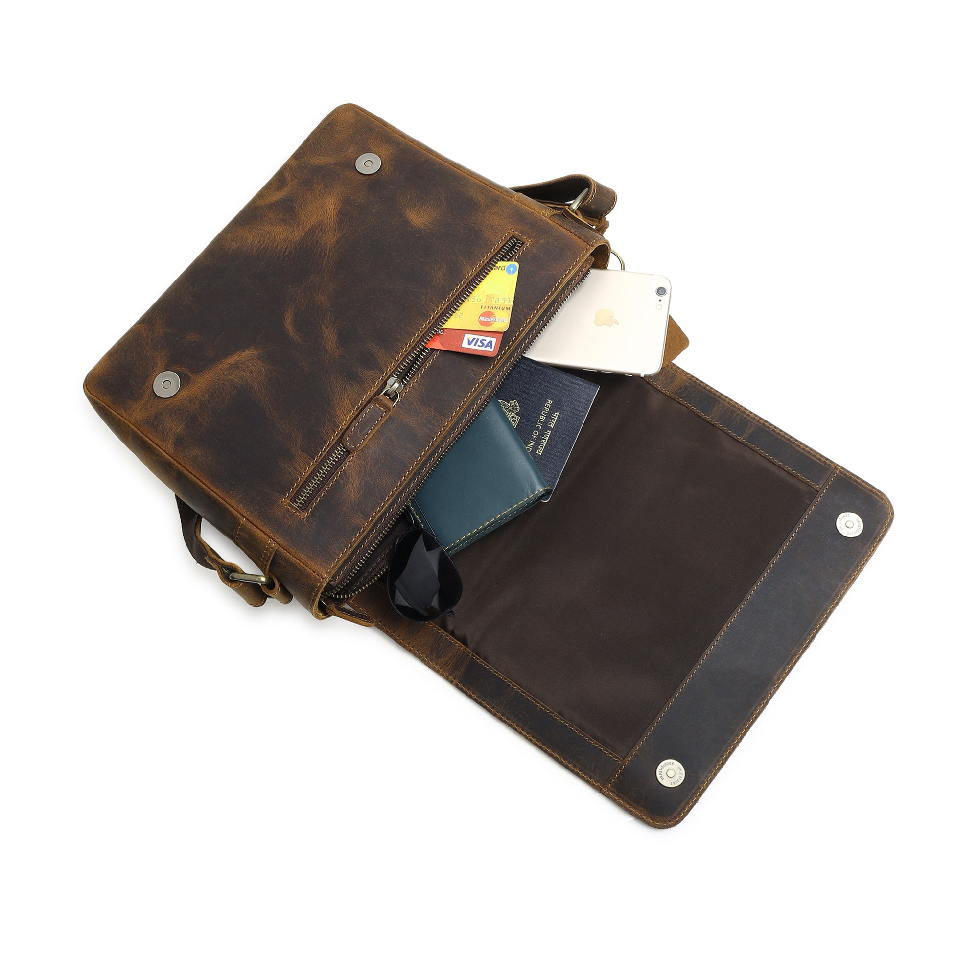 Mewar Leather Satchel Bag thumbnail 4