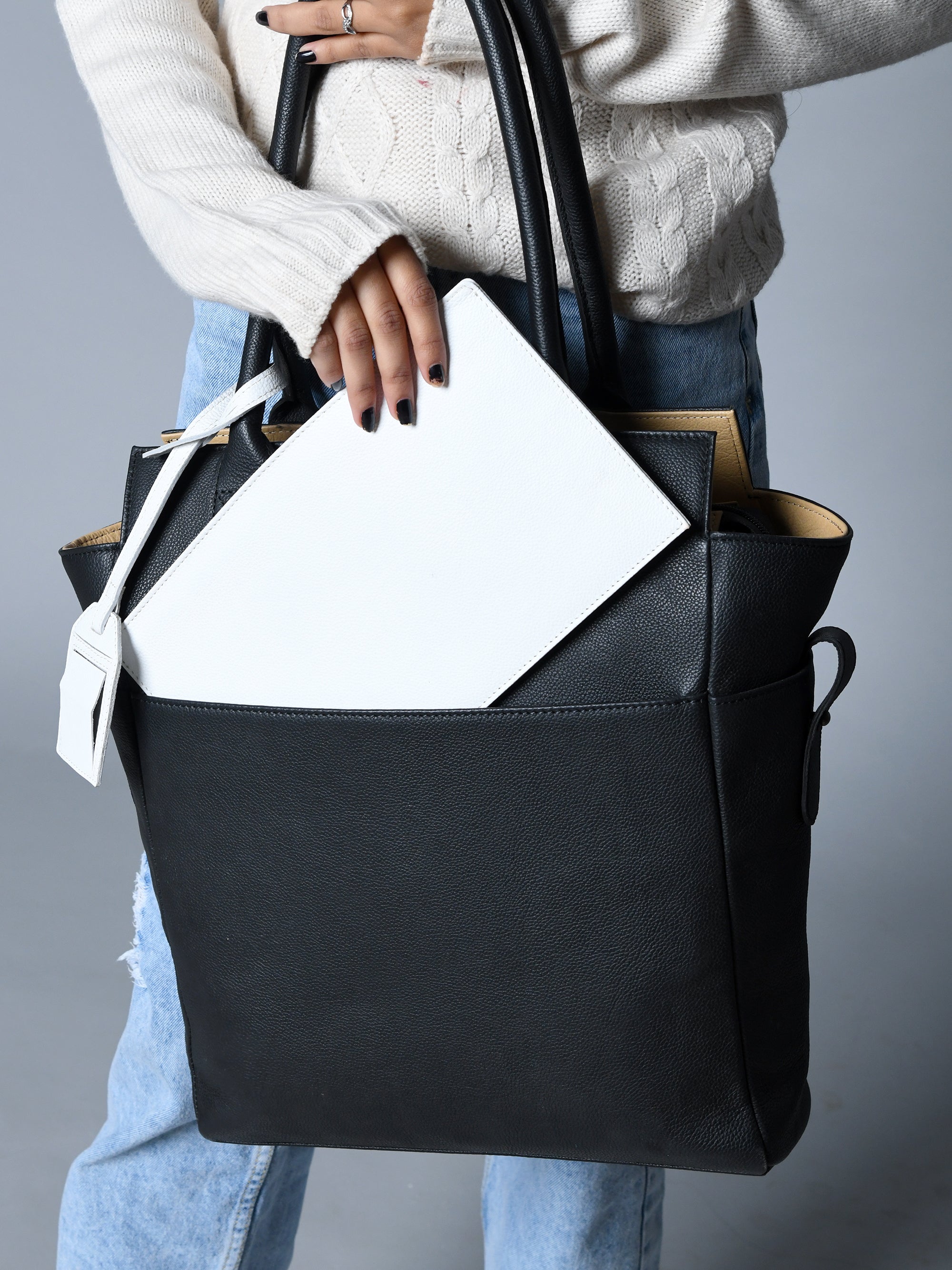Midnight Elegance Noir Shopper Tote thumbnail 4