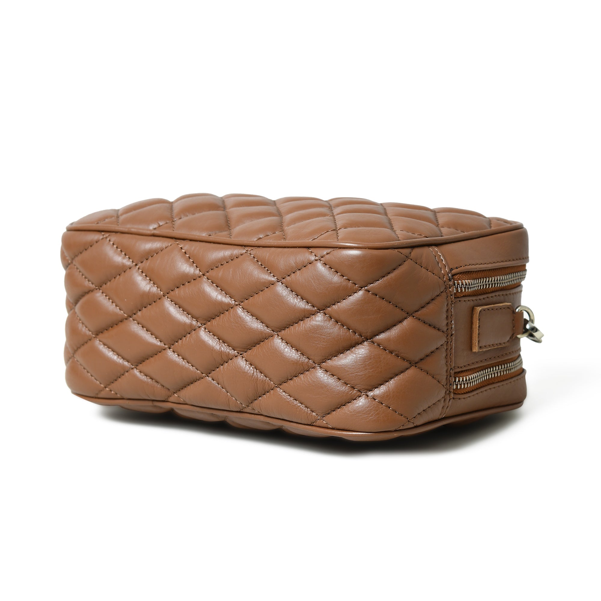 Stylish Mini Quilted Crossbody Bag, Rich Brown thumbnail 8