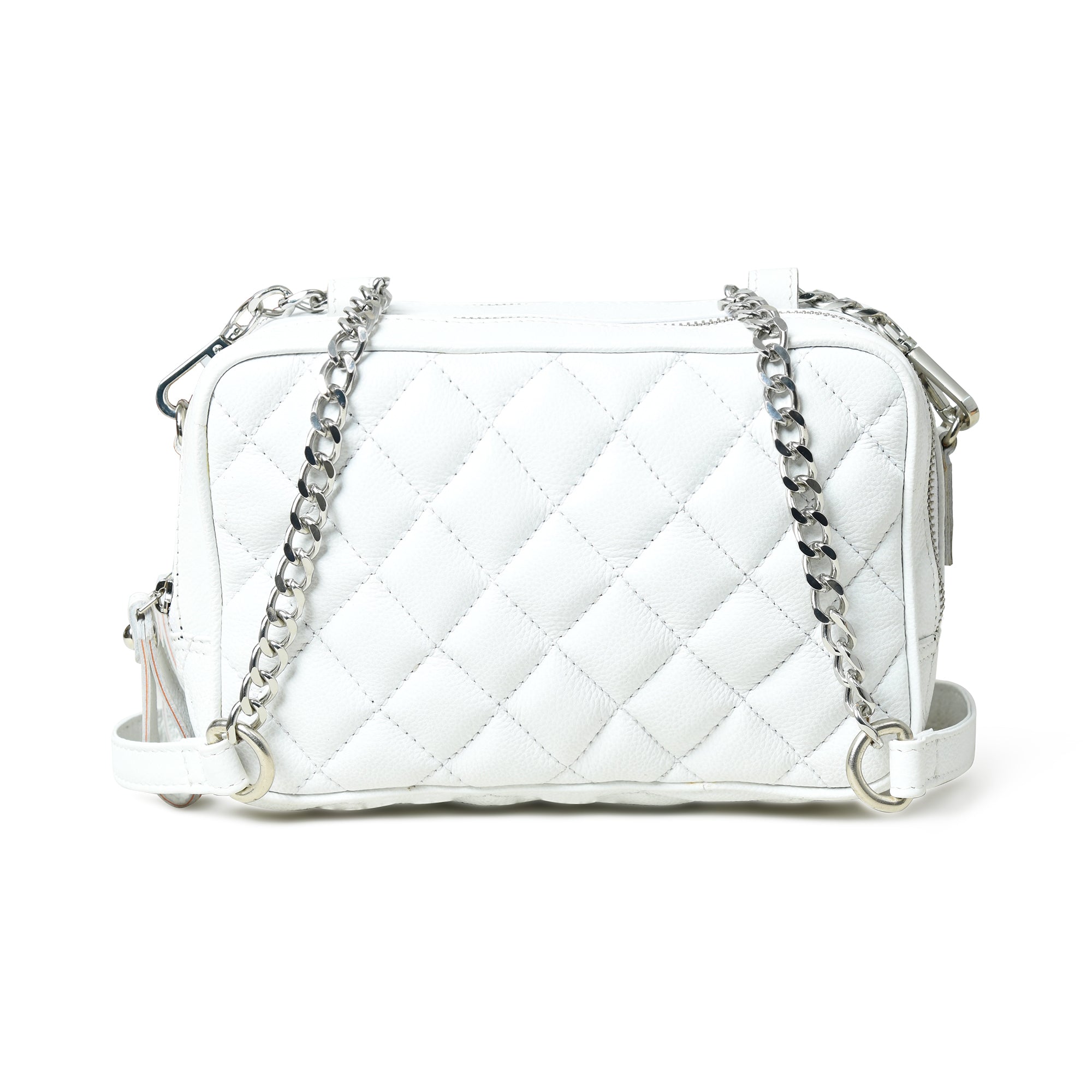 Stylish Mini Quilted Crossbody Bag, White thumbnail 3