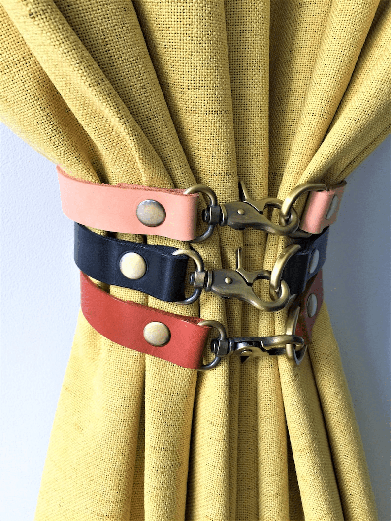 Minimalist Leather Curtain Tieback