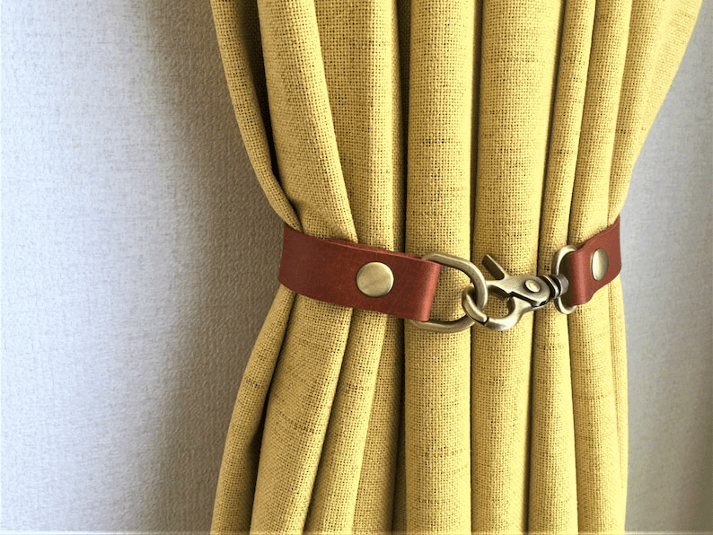 Minimalist Leather Curtain Tieback thumbnail 2
