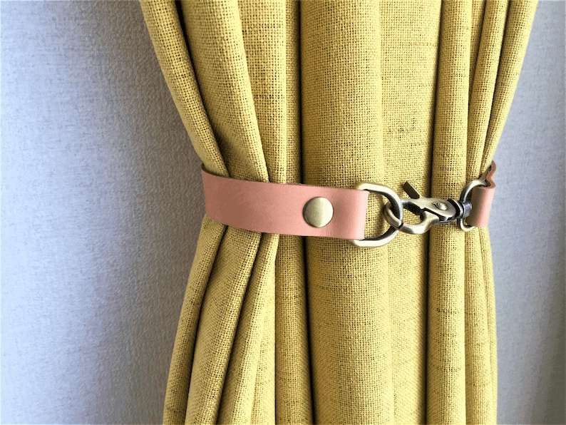 Minimalist Leather Curtain Tieback thumbnail 3