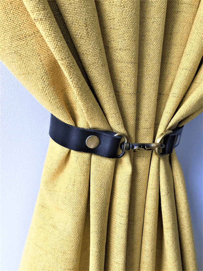 Minimalist Leather Curtain Tieback thumbnail 4