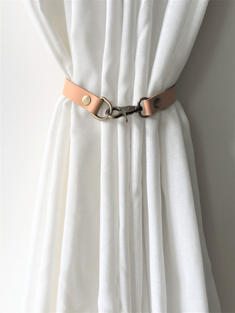 Minimalist Leather Curtain Tieback thumbnail 6