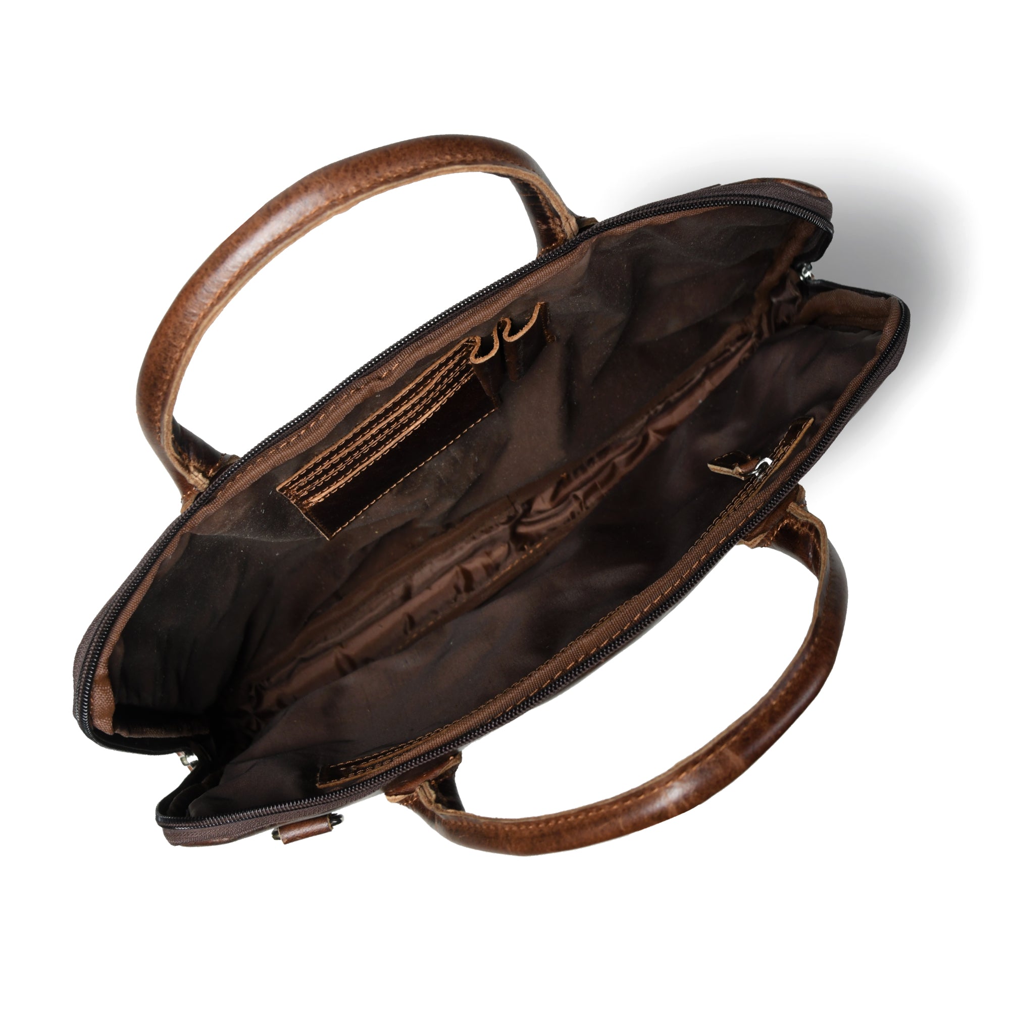 Modernist Leather Laptop Bag - Brown thumbnail 4