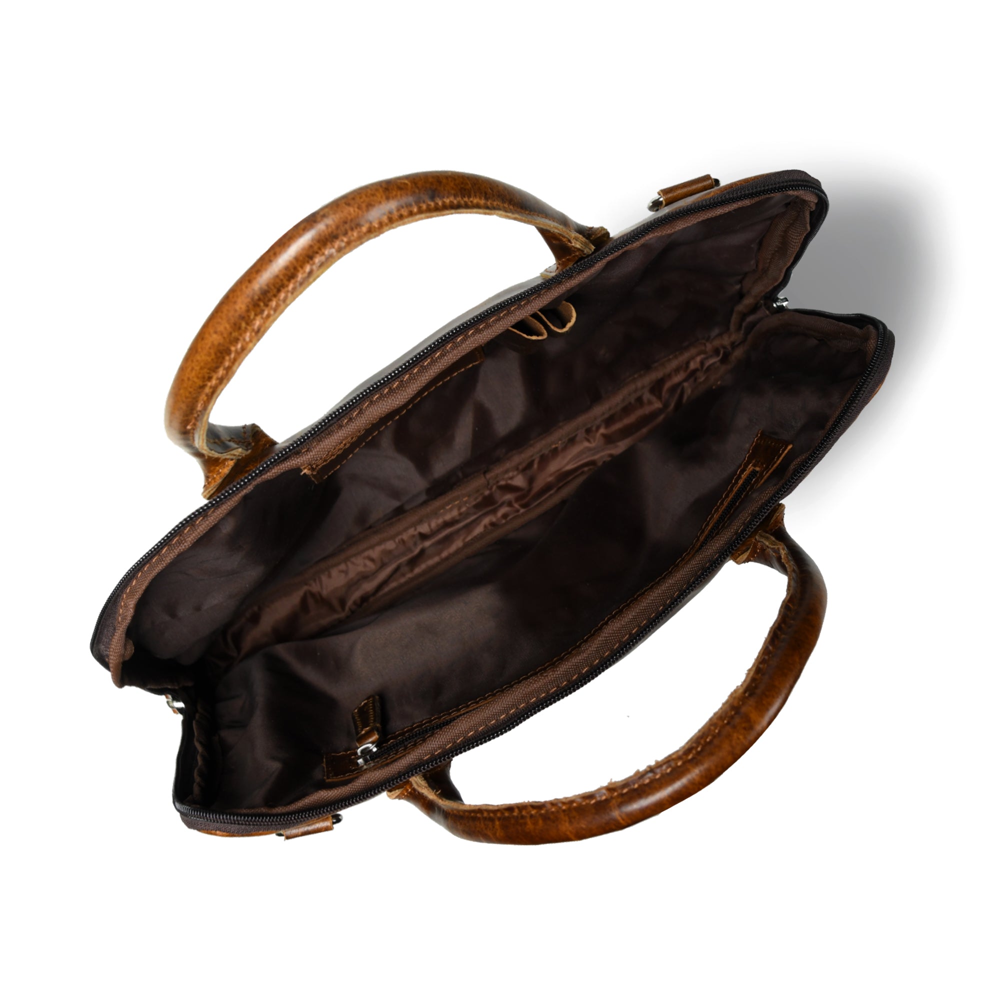 Modernist Leather Laptop Bag - Dark Brown thumbnail 5
