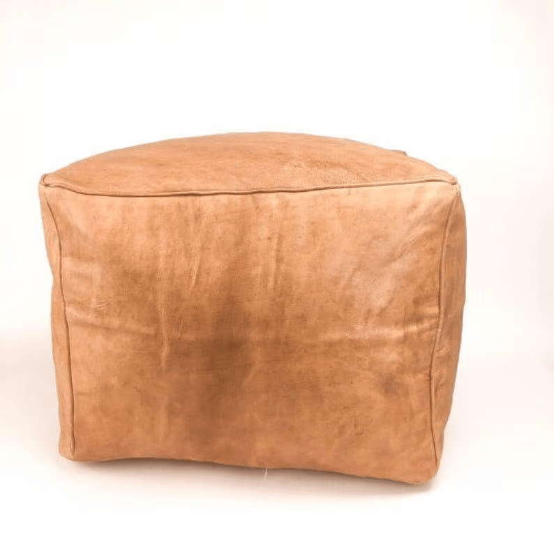 Moroccan Leather Pouf thumbnail 4