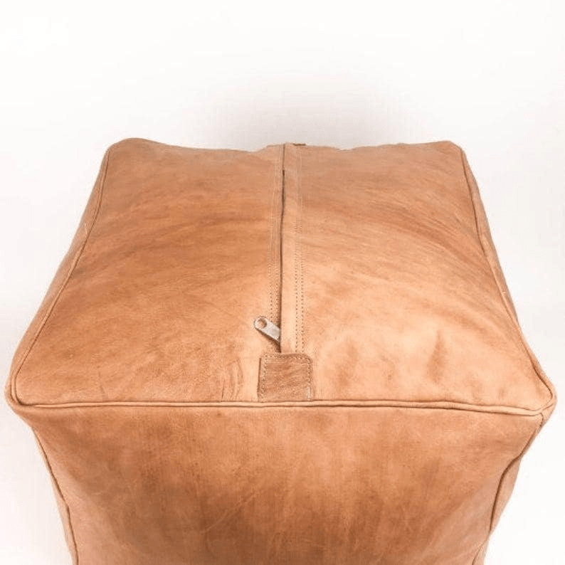 Moroccan Leather Pouf thumbnail 5