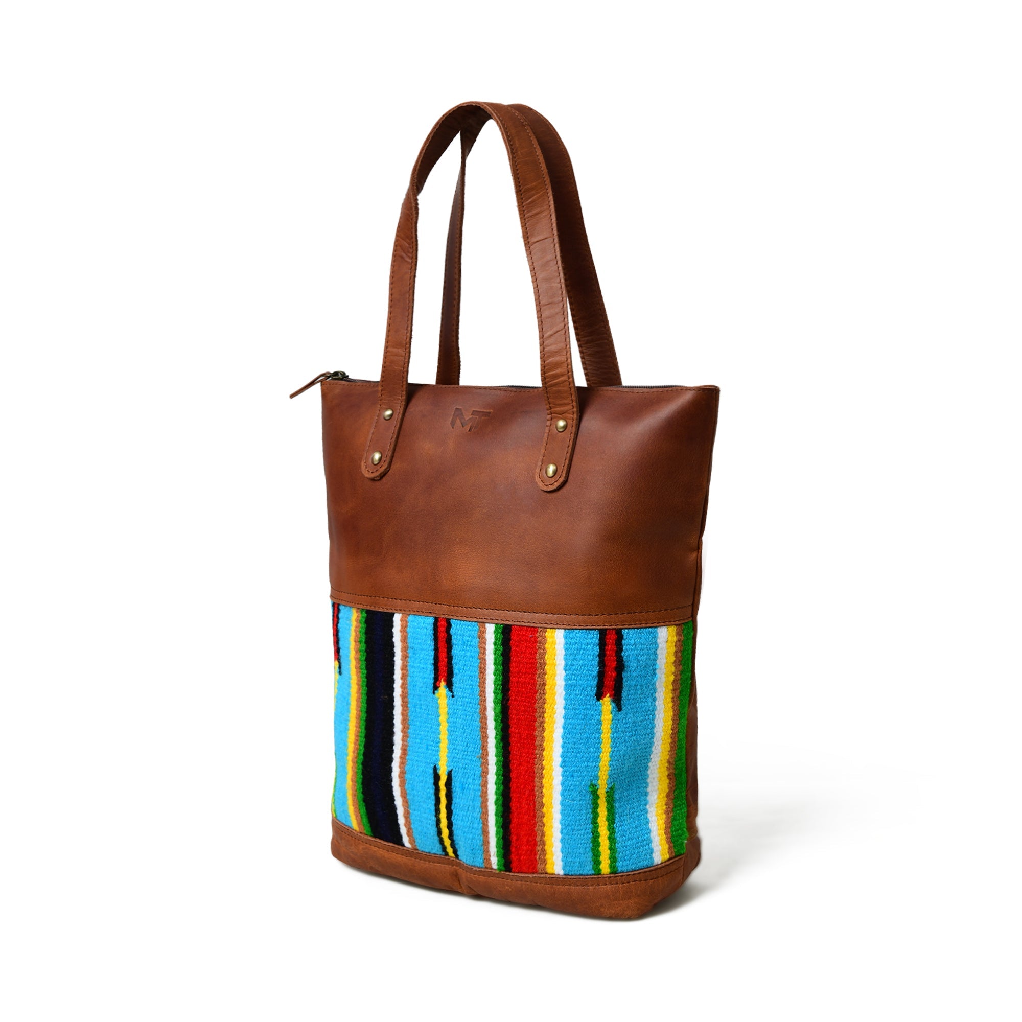 Multicoloured Leather Tote Bag thumbnail 3