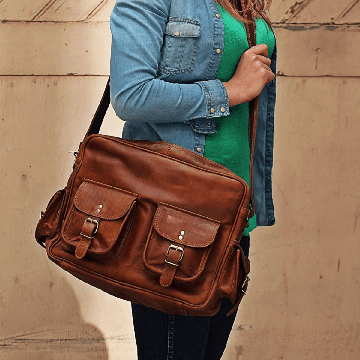 IndiFash - Multipurpose Handcrafted Leather Travel Bag | 100% Genuine Leather