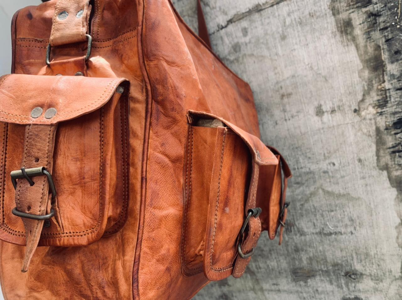 IndiFash - Multipurpose Handcrafted Leather Travel Bag | 100% Genuine Leather thumbnail 5