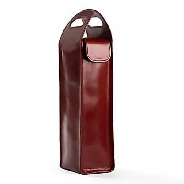 One Wine Carrier. Leather Wine Tote. Wine Holder. Engraved Wine Tote. Leather bottle holder thumbnail 2