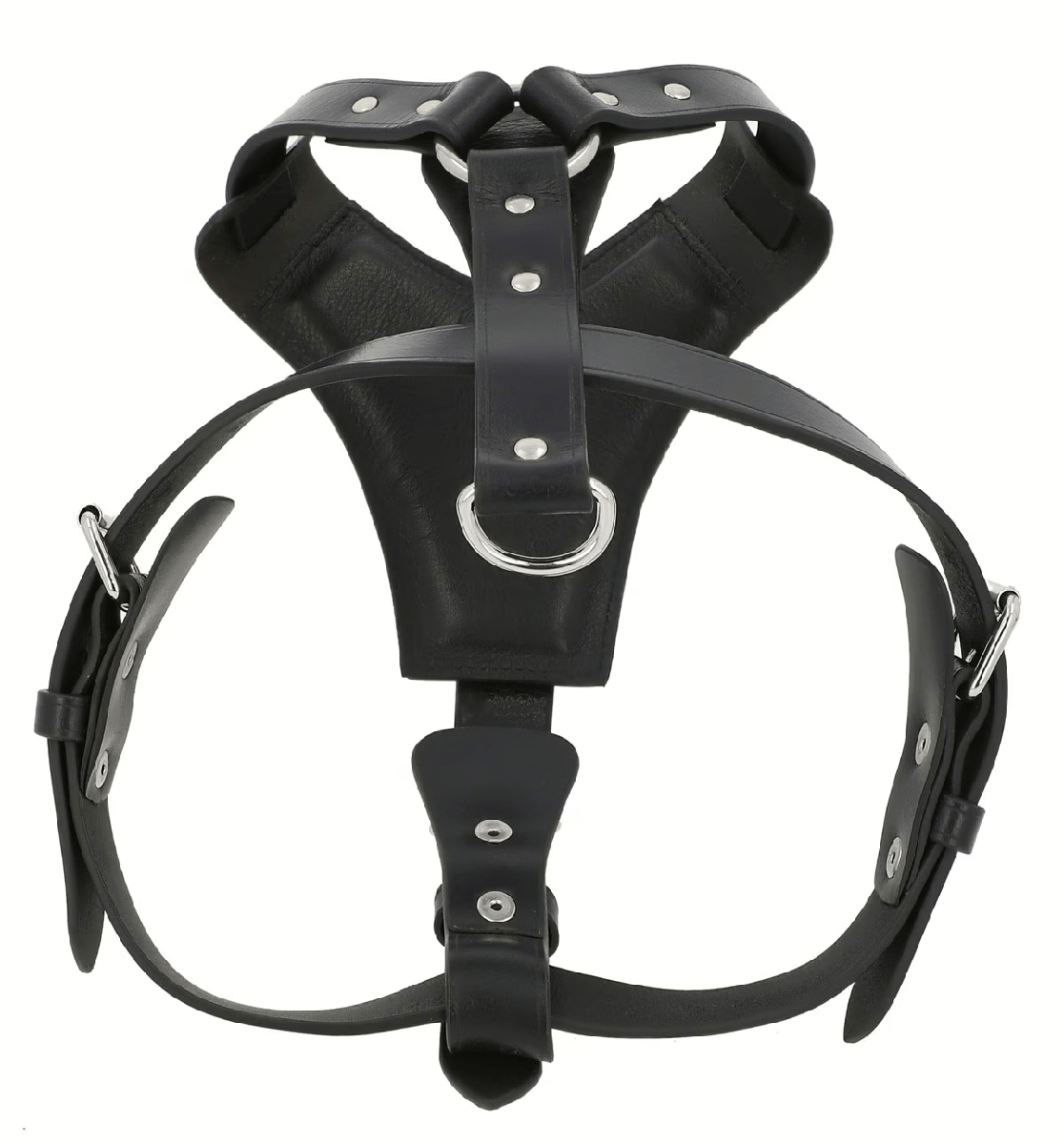Premium Black Leather Dog Chest Harness thumbnail 4