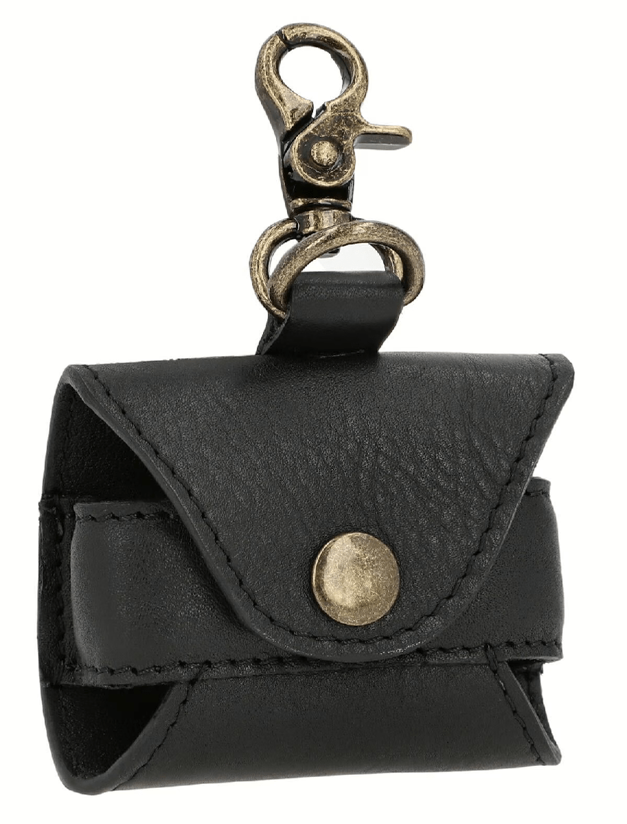 Premium Black Leather Dog Poop Bag Dispenser thumbnail 2